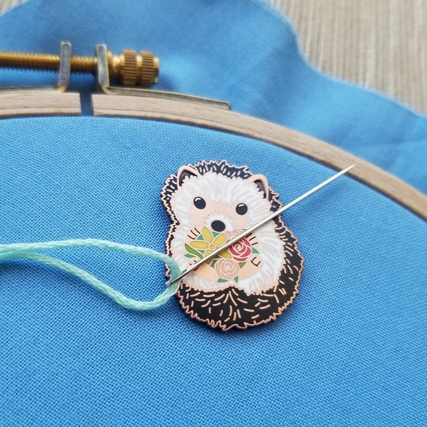 Hedgehog Enamel Needle Minder - Shop at Persephone's Hearth