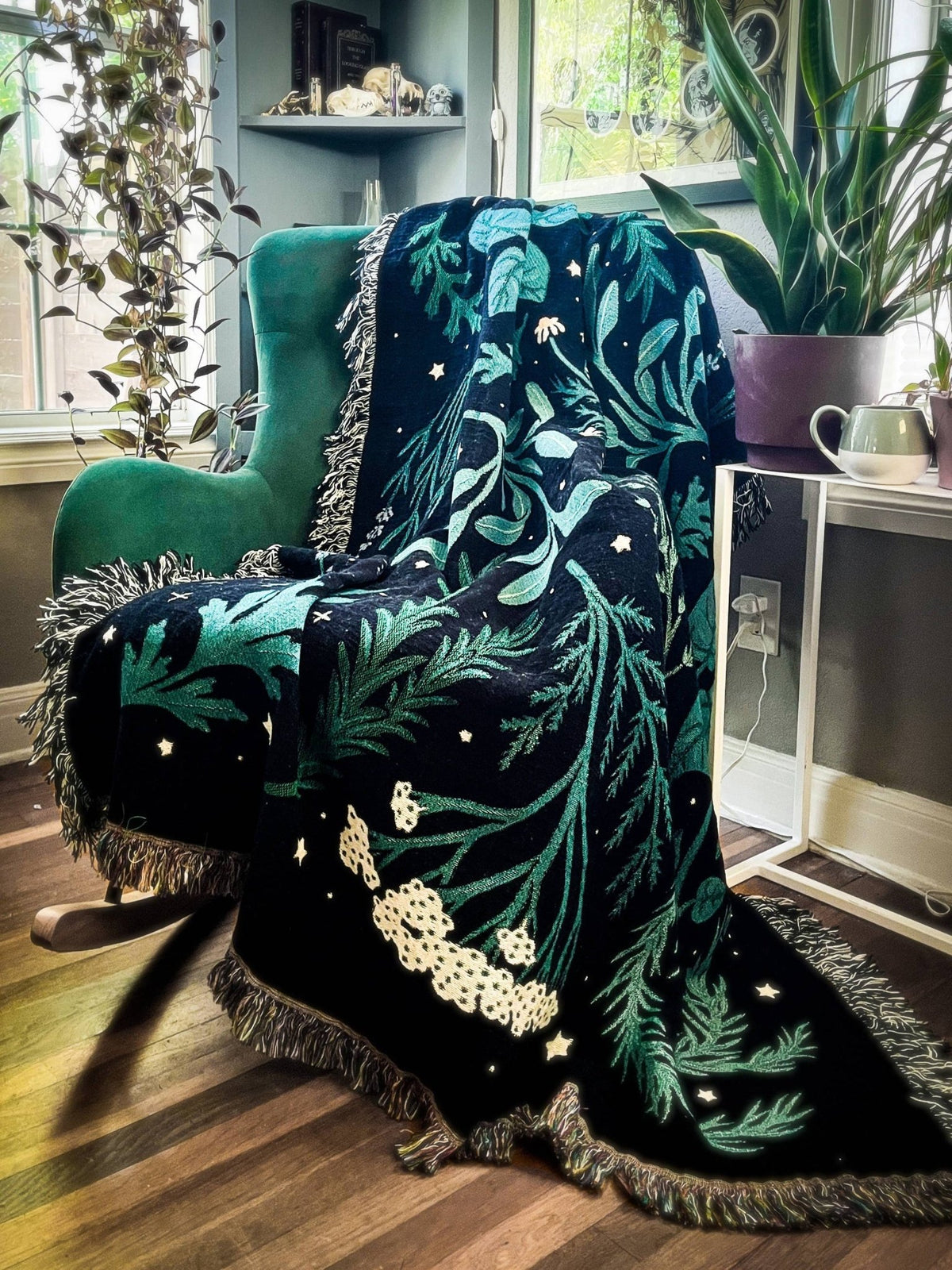Herbaceous Woven Throw Blanket, multiple sizes - Shop at Persephone's Hearth