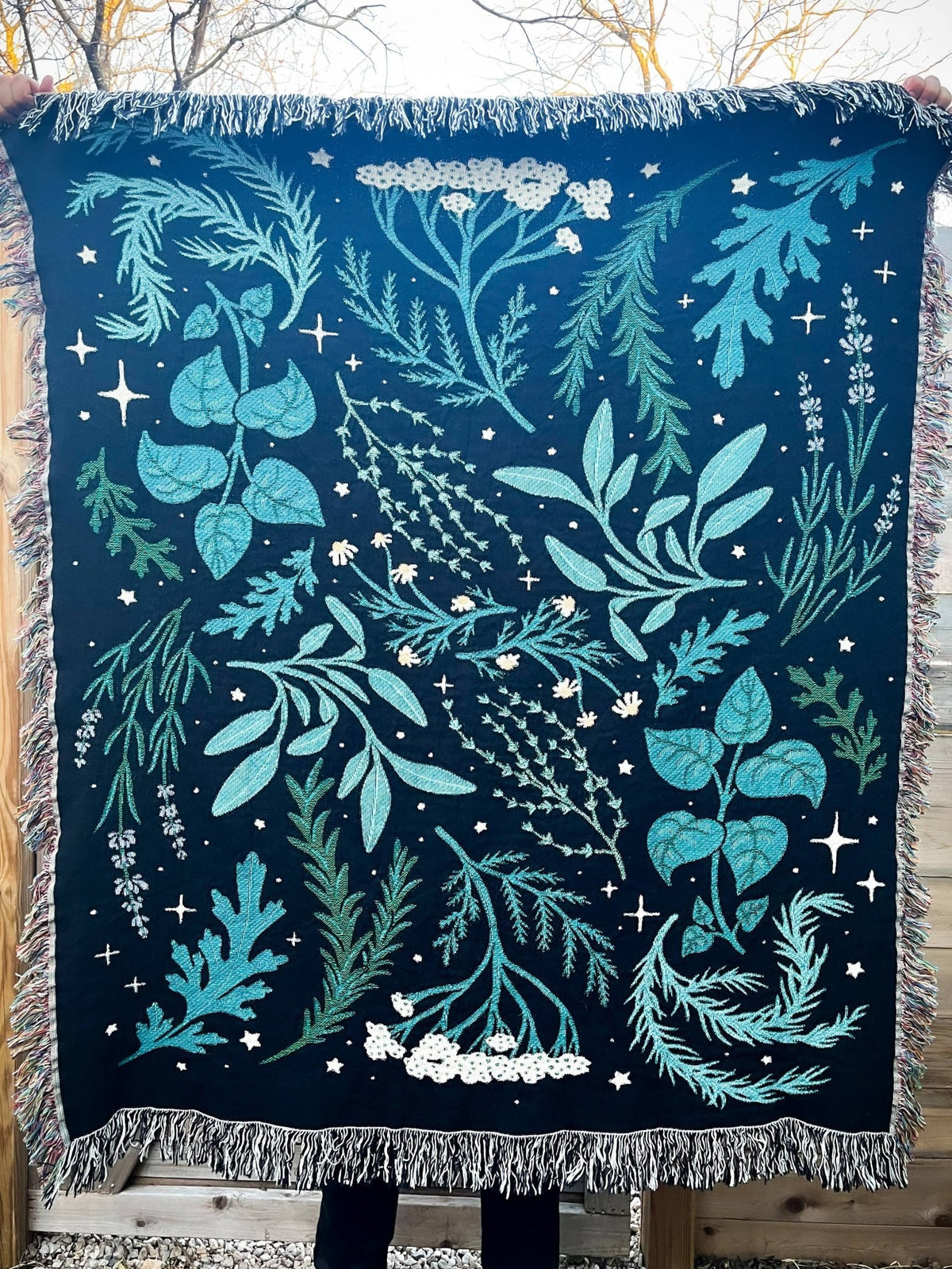 Herbaceous Woven Throw Blanket, multiple sizes - Shop at Persephone's Hearth