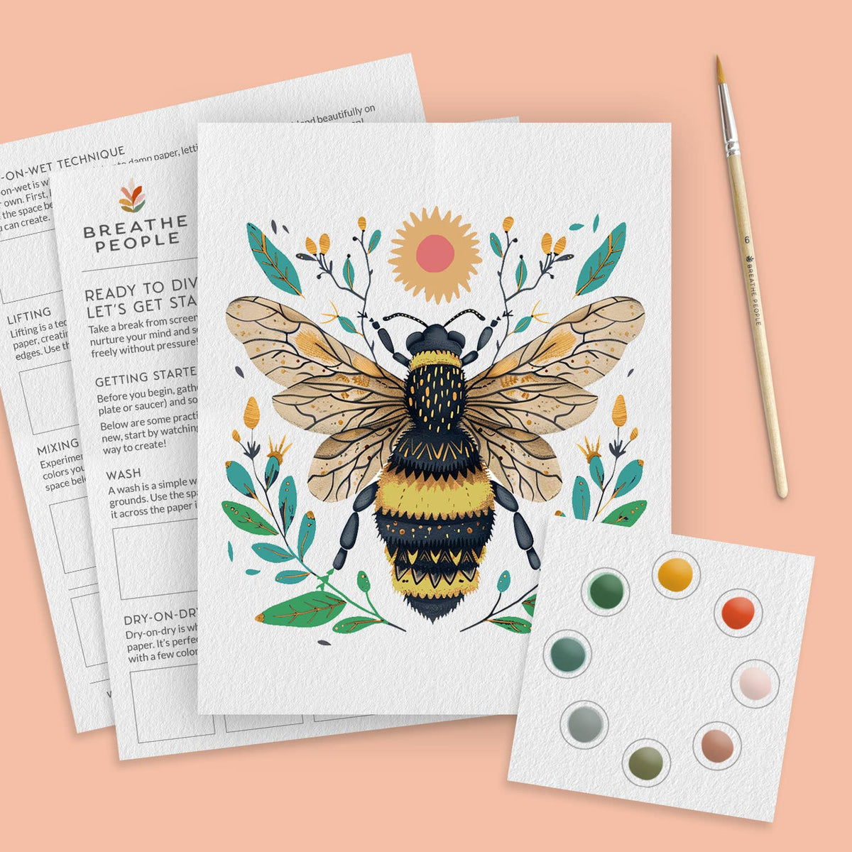 "Honey Bee" All - In - One Beginner Watercolor Kit - Shop at Persephone's Hearth