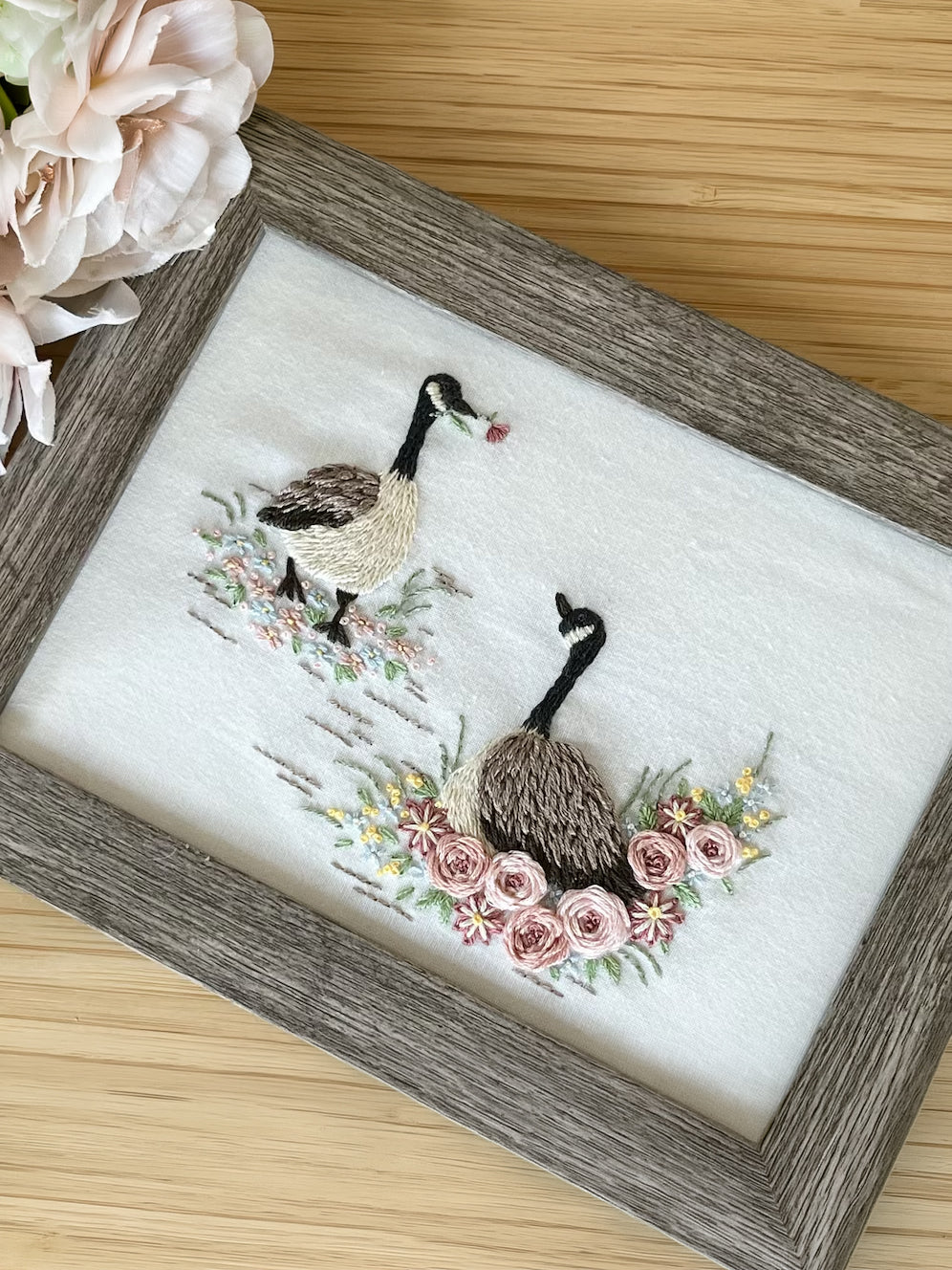 6" Beginner Goose Couple Embroidery Kit