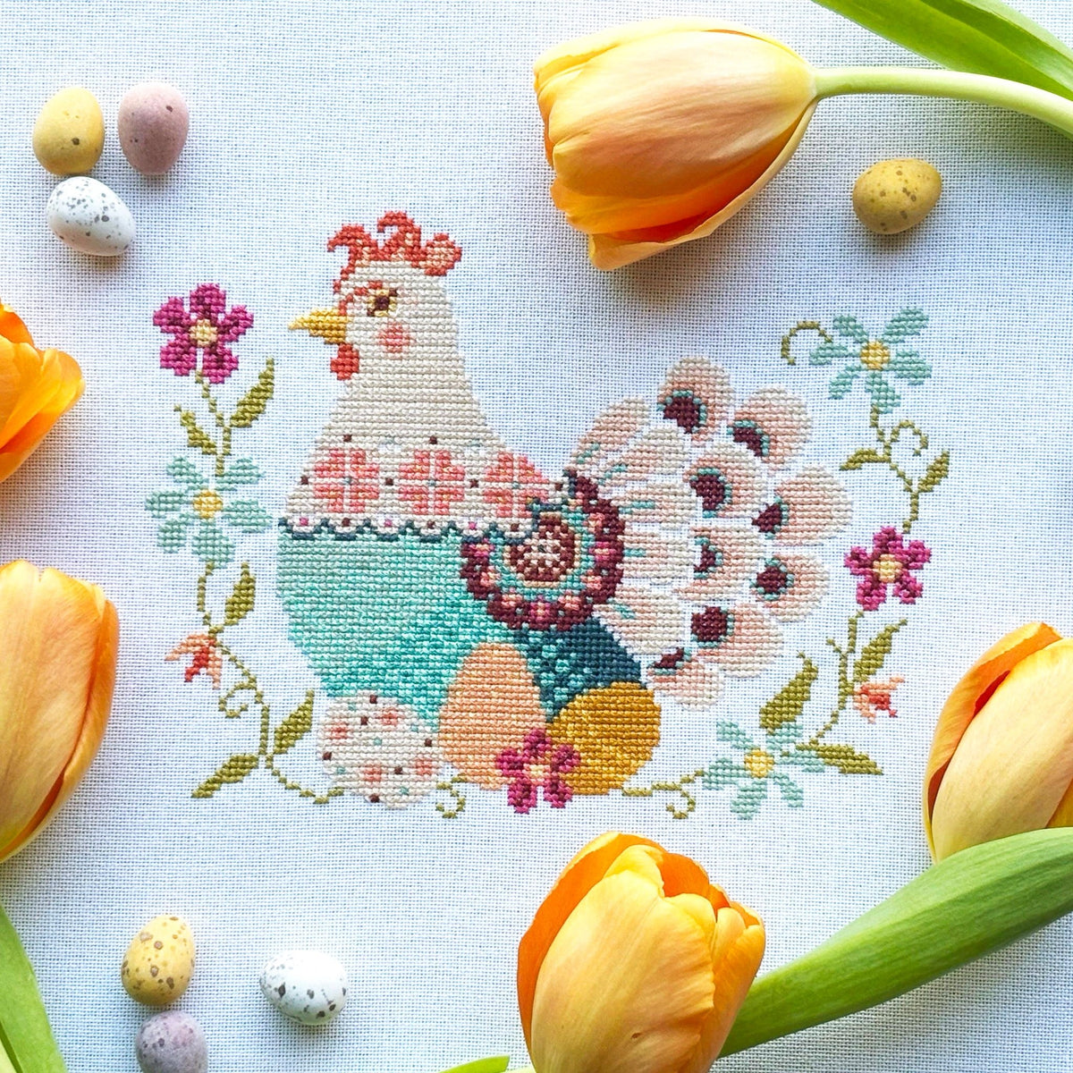 I'm No Spring Chicken - Cross Stitch Kit (Hoop not included) - Shop at Persephone's Hearth