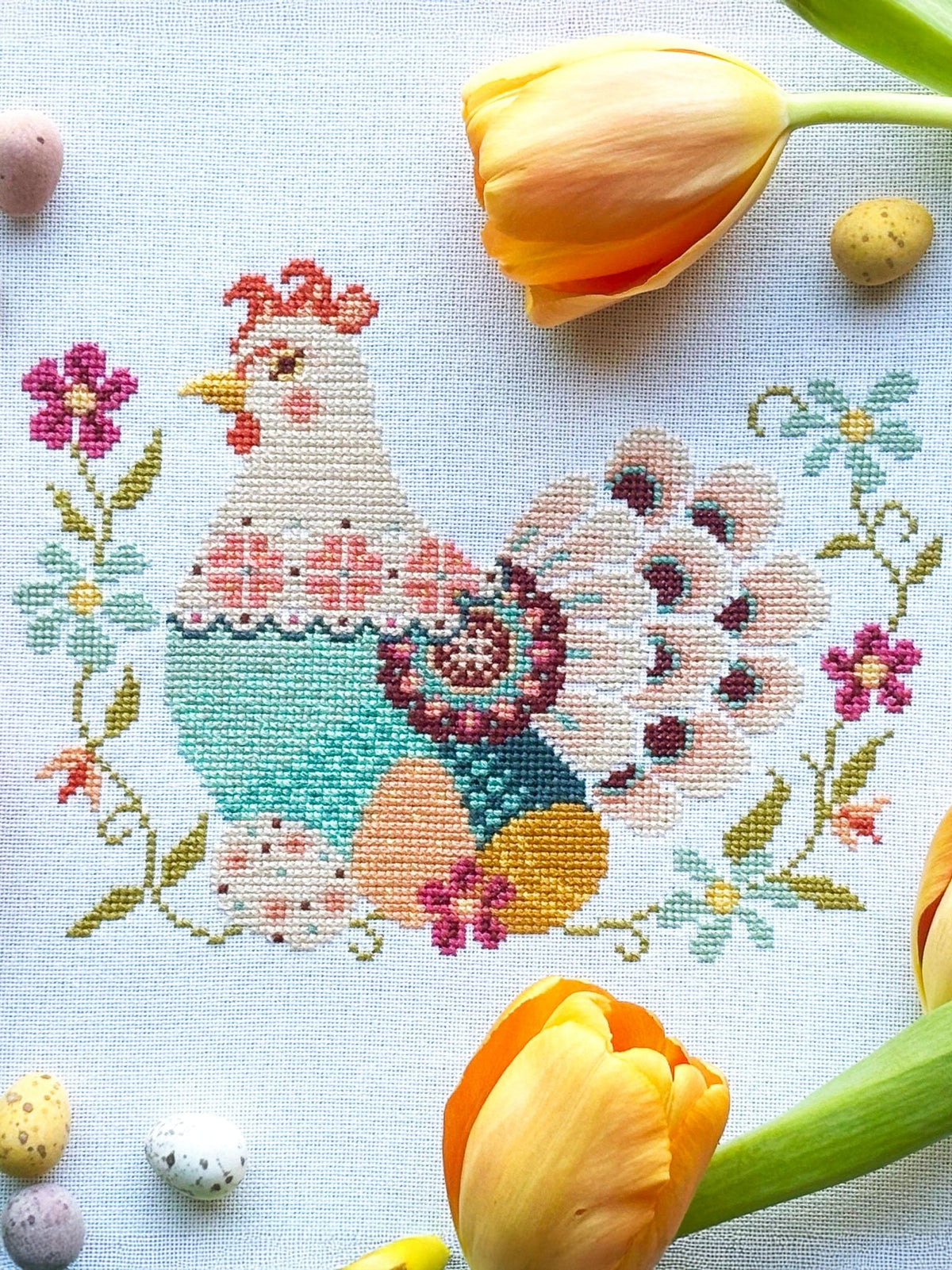 I'm No Spring Chicken - Cross Stitch Kit (Hoop not included) - Shop at Persephone's Hearth