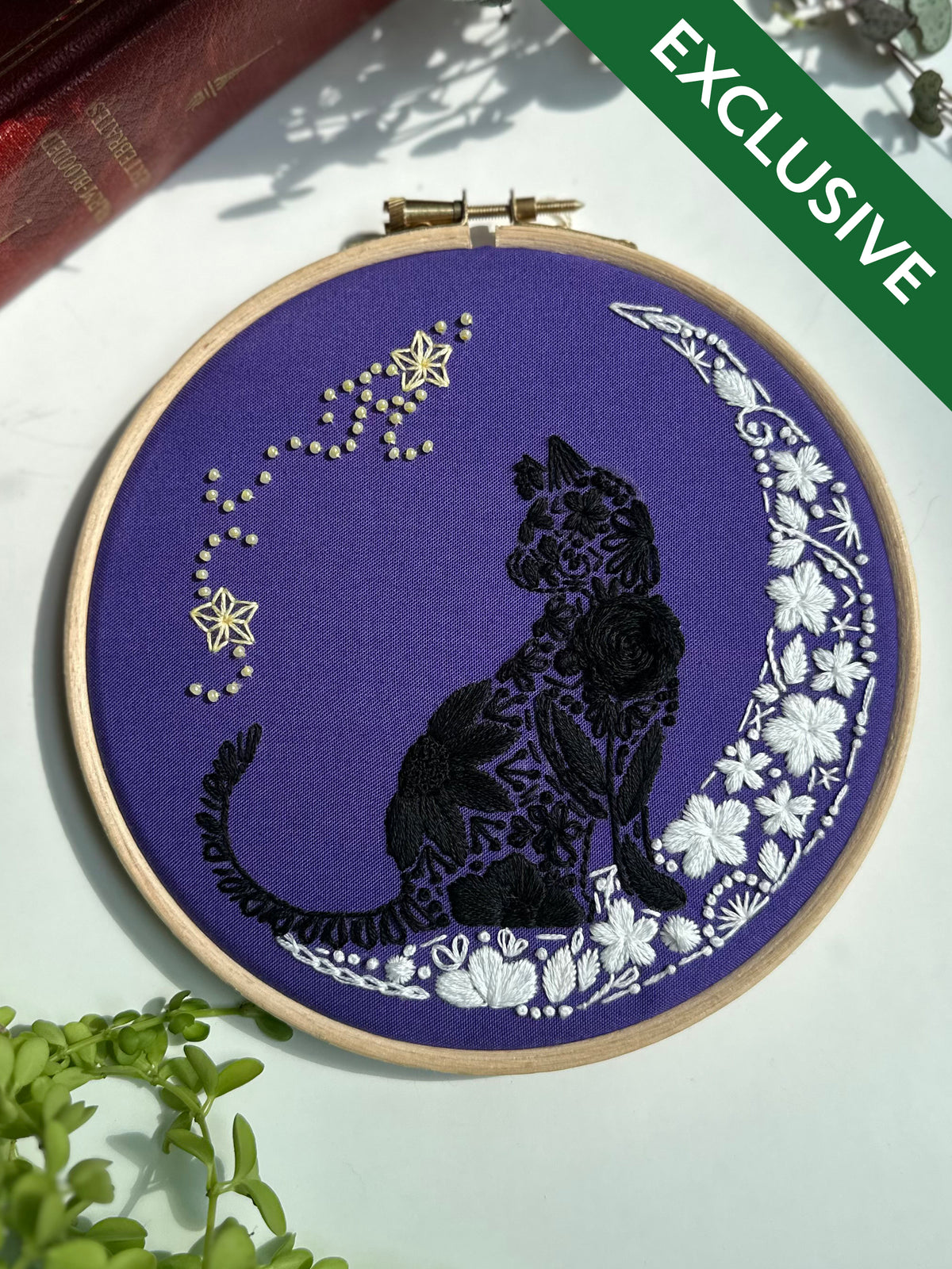 *Pre-order* 6" Beginner Moonbound Black Cat Embroidery Kit