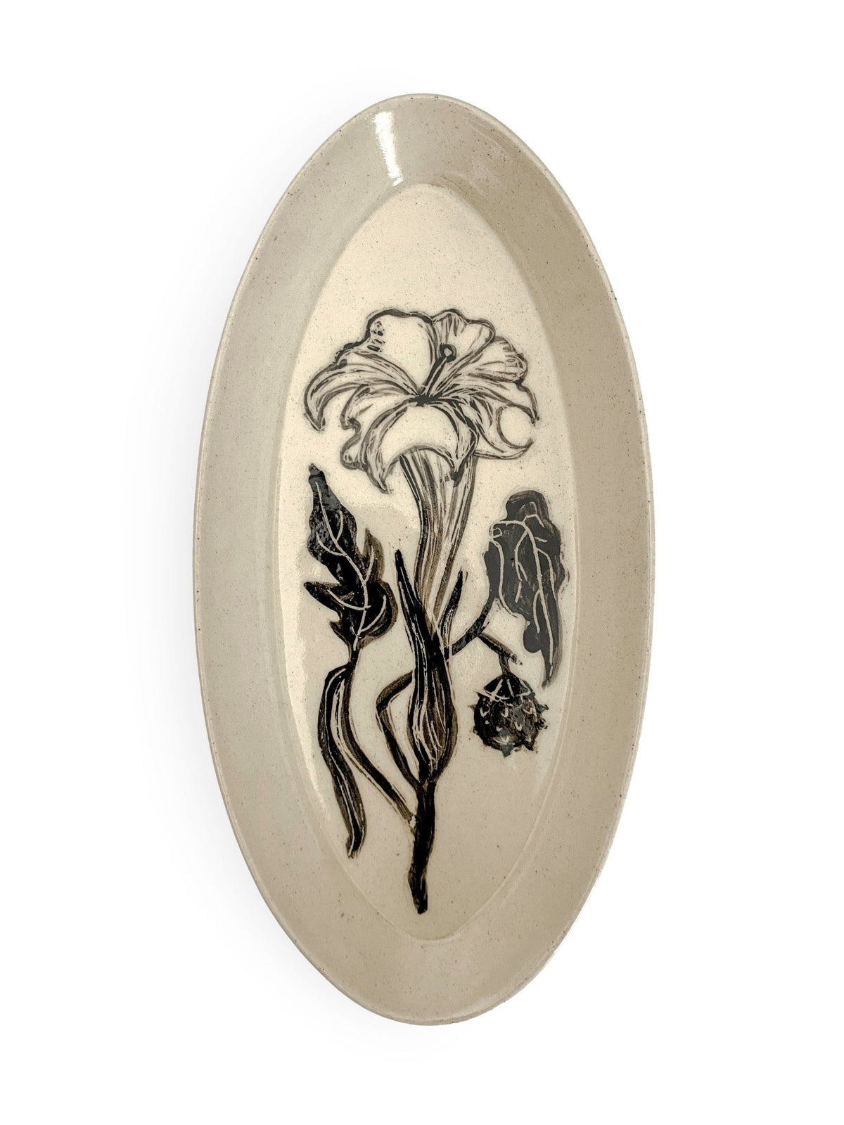 Ivory Datura Ceramic Offering Plate - Shop at Persephone's Hearth