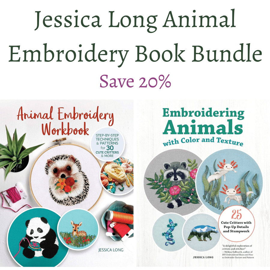 Jessica Long Animal Embroidery Book Bundle - Shop at Persephone's Hearth