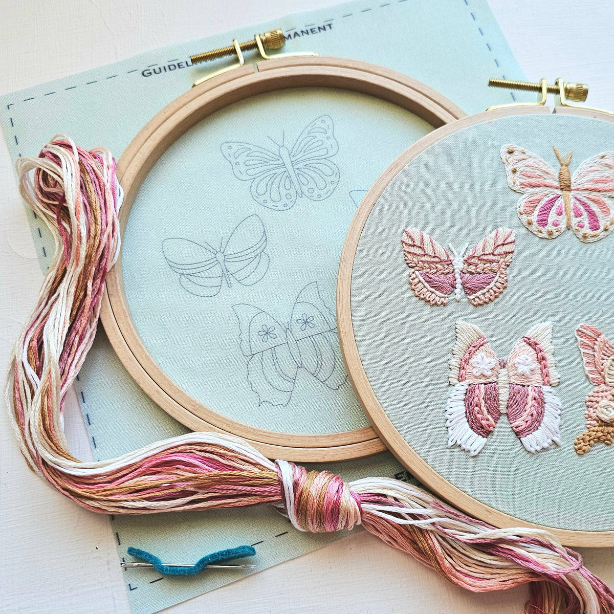 Jessica Long Embroidery Butterfly Sampler Embroidery Kit