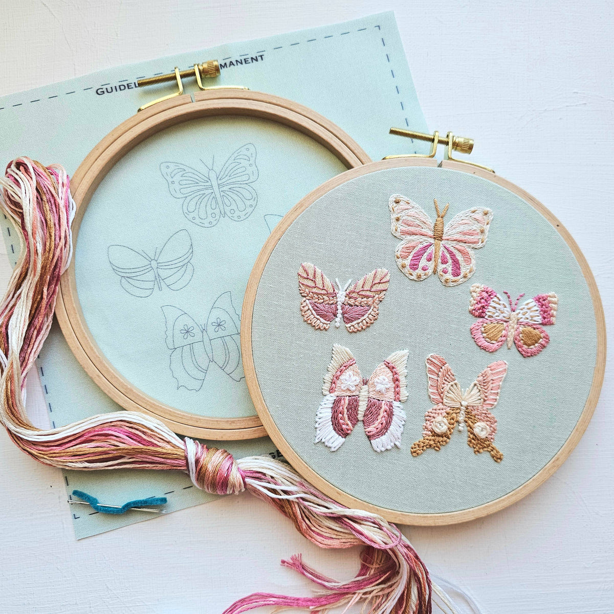 Jessica Long Embroidery Butterfly Sampler Embroidery Kit