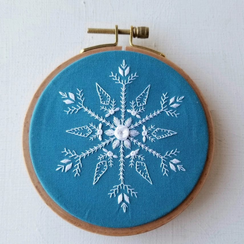 Jessica Long Embroidery Embroidery Kit 4" Beginner Mini Snowflake Sampler Embroidery Kit