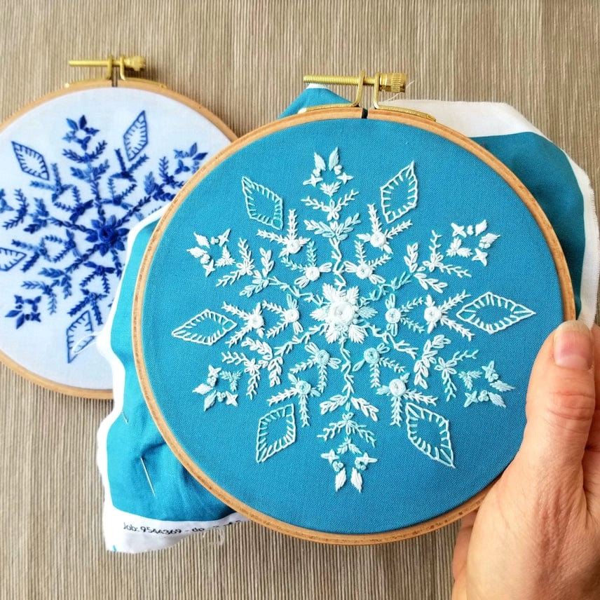 Jessica Long Embroidery Embroidery Kit 6" Beginner Snowflake Sampler Embroidery Kit