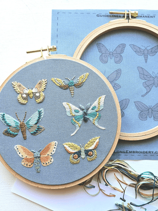 Jessica Long Embroidery Embroidery Kit Moth Beginner Embroidery Kit