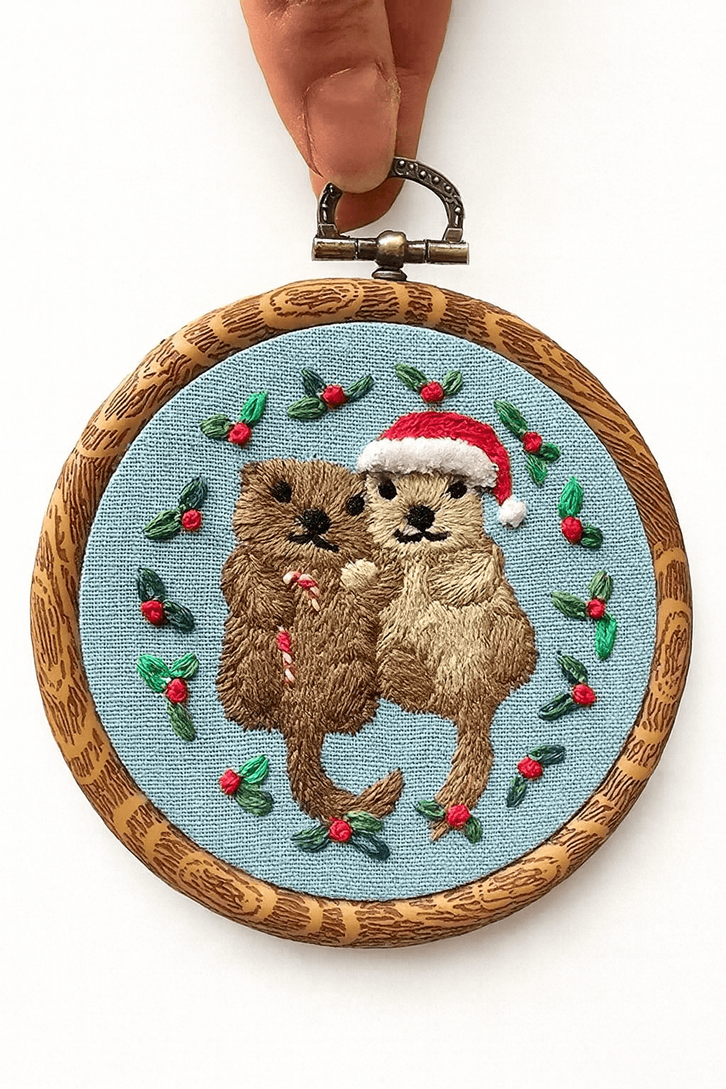 Jessica Long Embroidery Embroidery Kit *Pre-Order* 3" Otterly Adorable Ornament Embroidery Kit