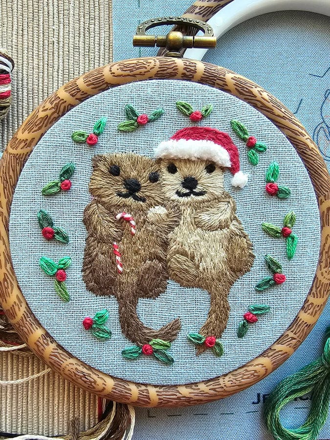 Jessica Long Embroidery Embroidery Kit *Pre-Order* 3" Otterly Adorable Ornament Embroidery Kit