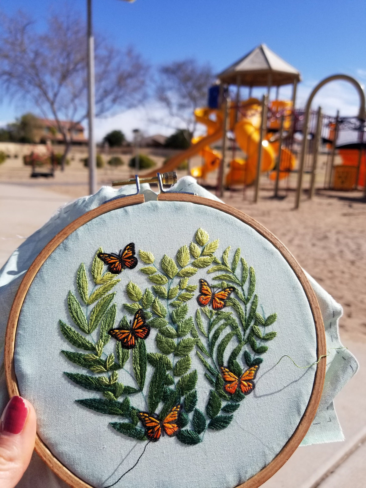 Jessica Long Embroidery Embroidery Kit *Pre-Order* 5" 'Love Grows' Butterfly  Embroidery Kit