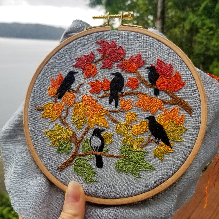 Jessica Long Embroidery Embroidery Kit *Pre-Order* 6" Beginner Autumn Birds Embroidery Kit