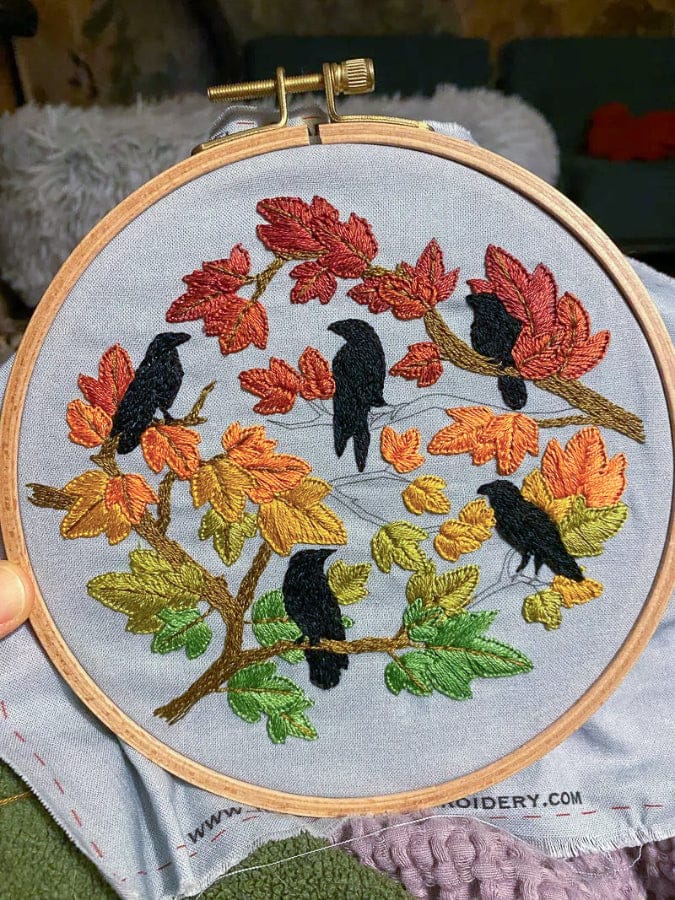 Jessica Long Embroidery Embroidery Kit *Pre-Order* 6" Beginner Autumn Birds Embroidery Kit