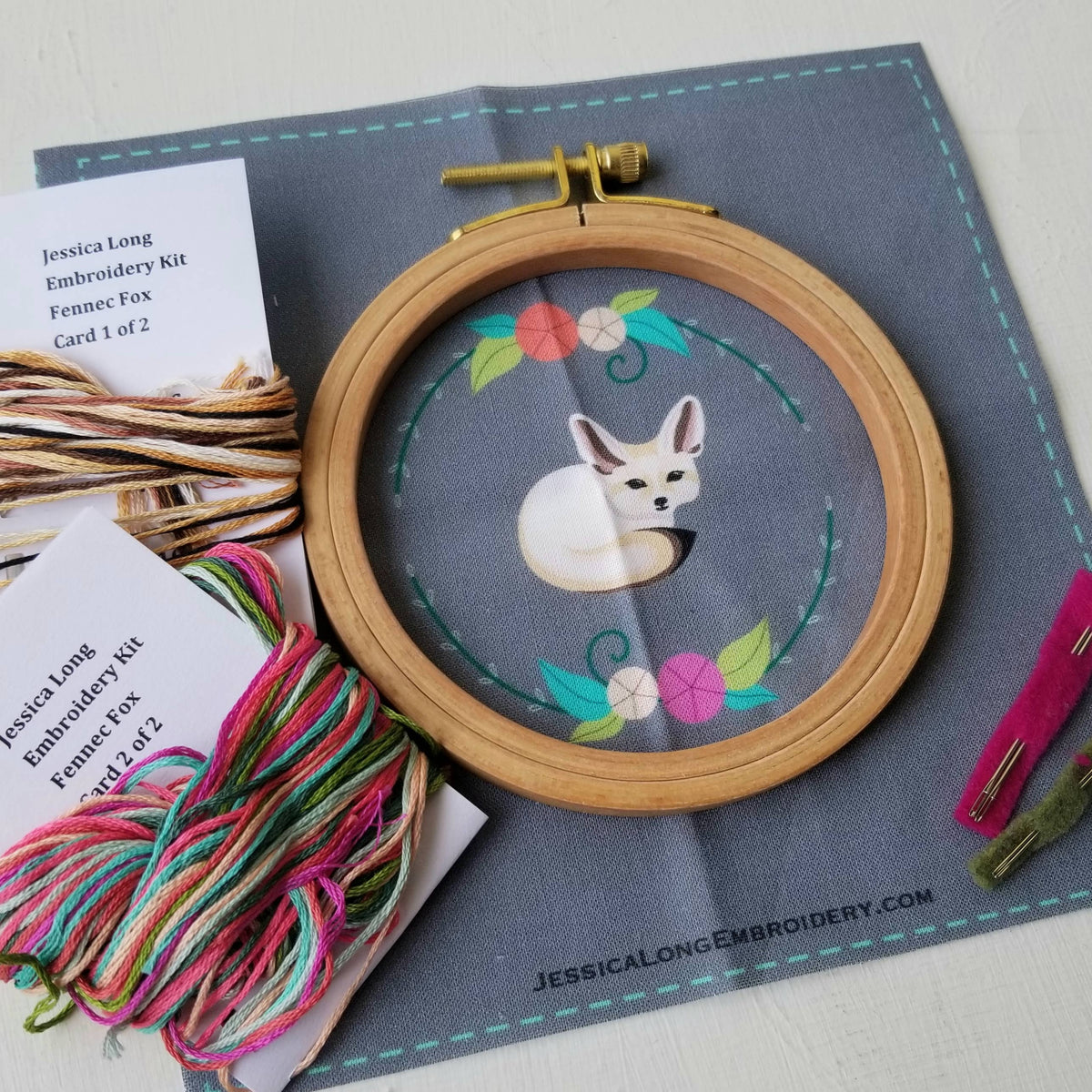 Jessica Long Embroidery Fennec Fox Embroidery Kit