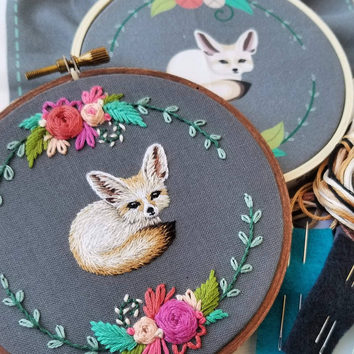 Jessica Long Embroidery Fennec Fox Embroidery Kit