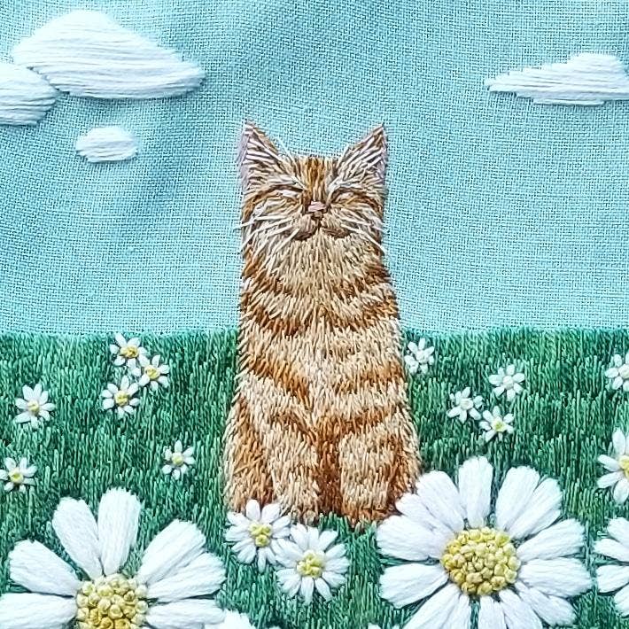 Jessica Long Embroidery Happy Cat Embroidery Kit