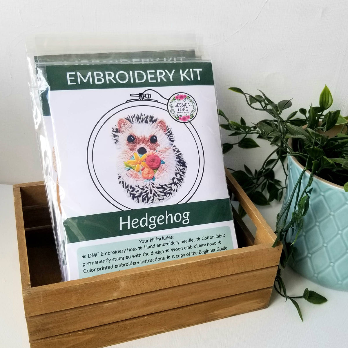 Jessica Long Embroidery Hedgehog Embroidery Kit: Full Skeins