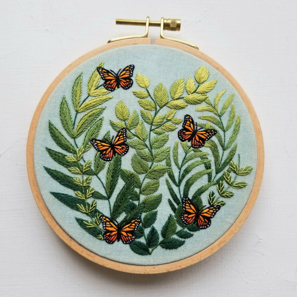 Jessica Long Embroidery "Love Grows" butterfly hand embroidery kit