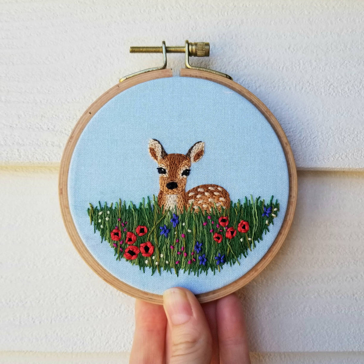 Jessica Long Embroidery Wildflower Fawn Beginner Needlepoint Kit