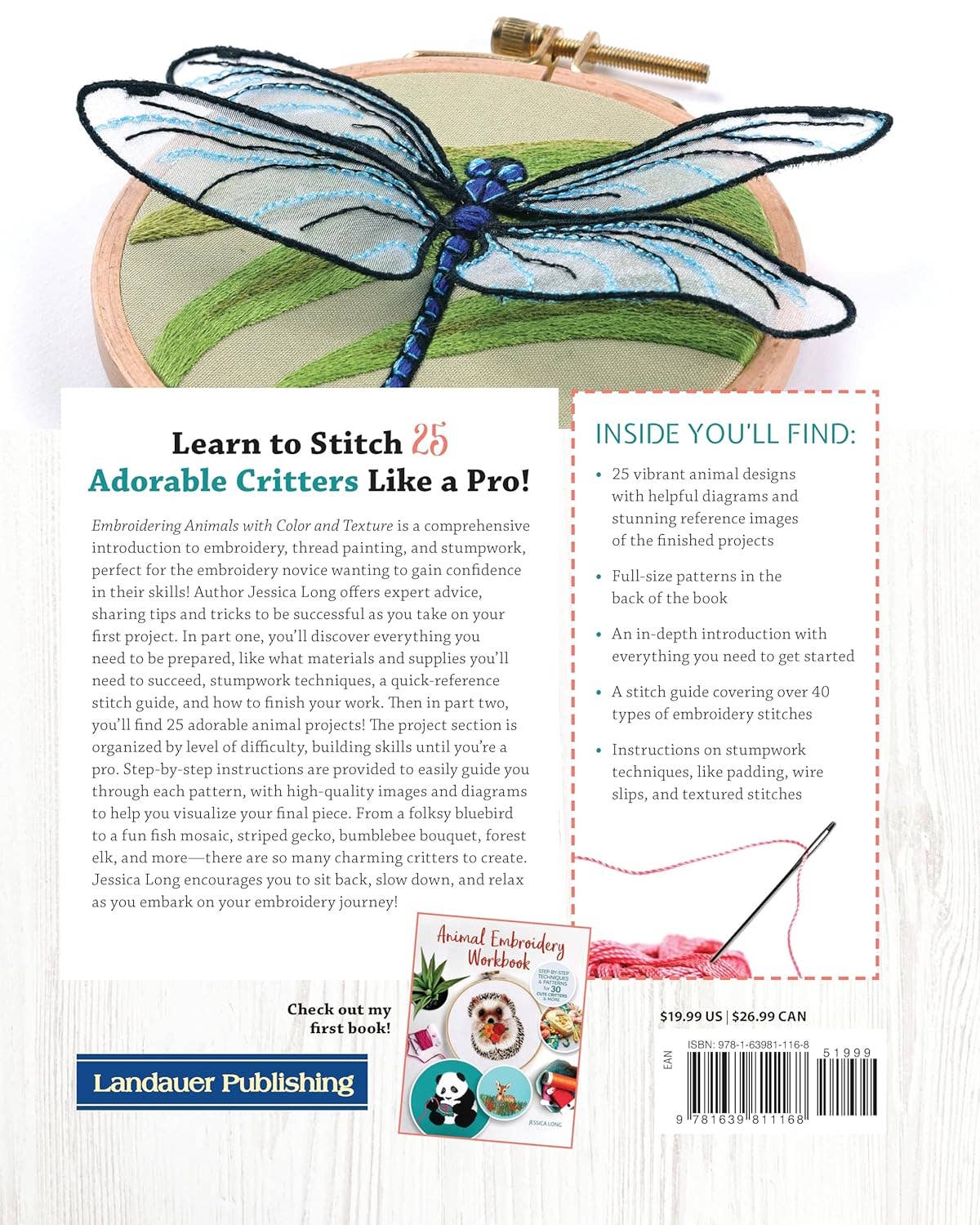 Jessica Long's Embroidering Animals with Color and Texture - 25 Cute Critters (Paperback) - Shop at Persephone's Hearth