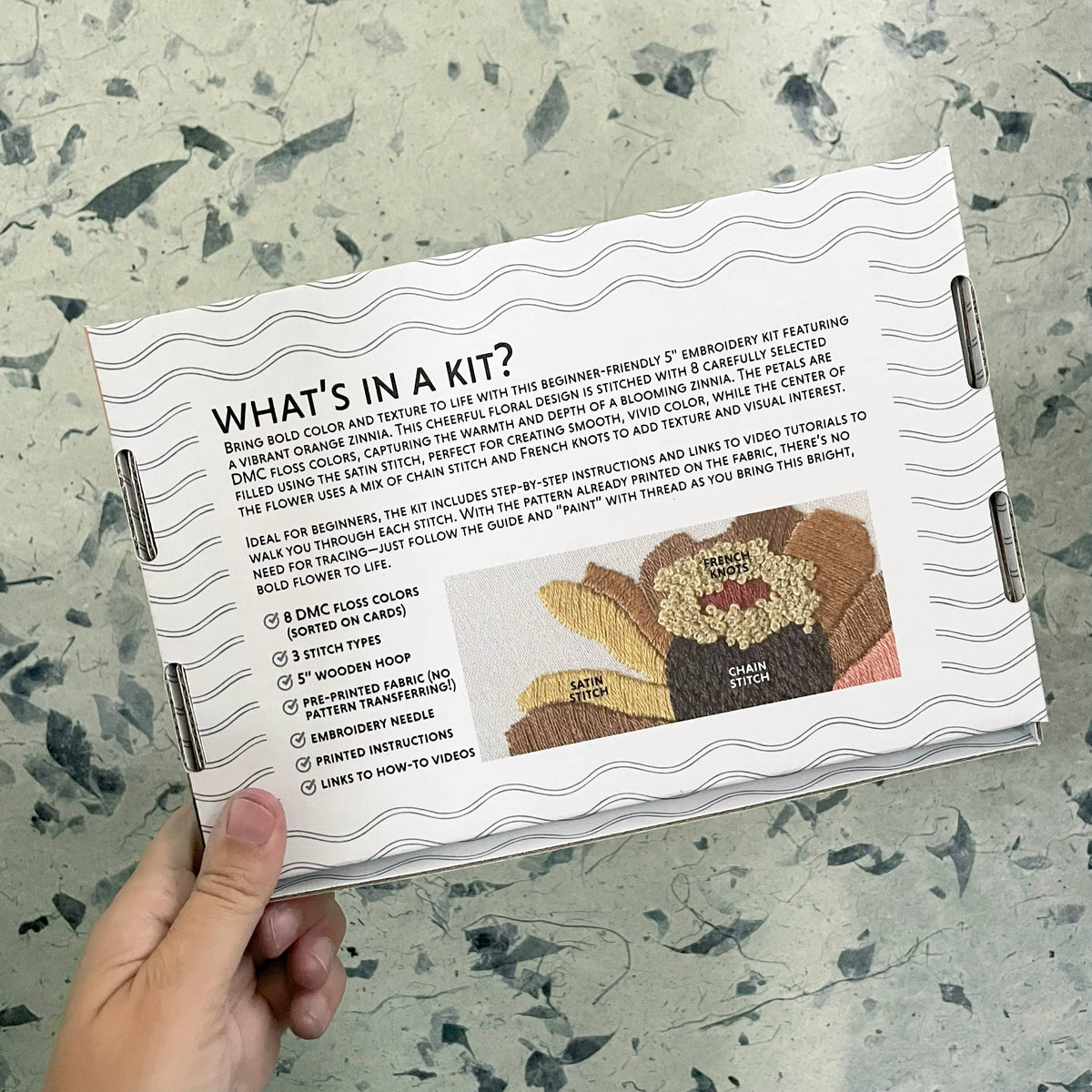 Kate Wyatt Fine Art DIY Embroidery Kit - Zinnia No. 1 (5")