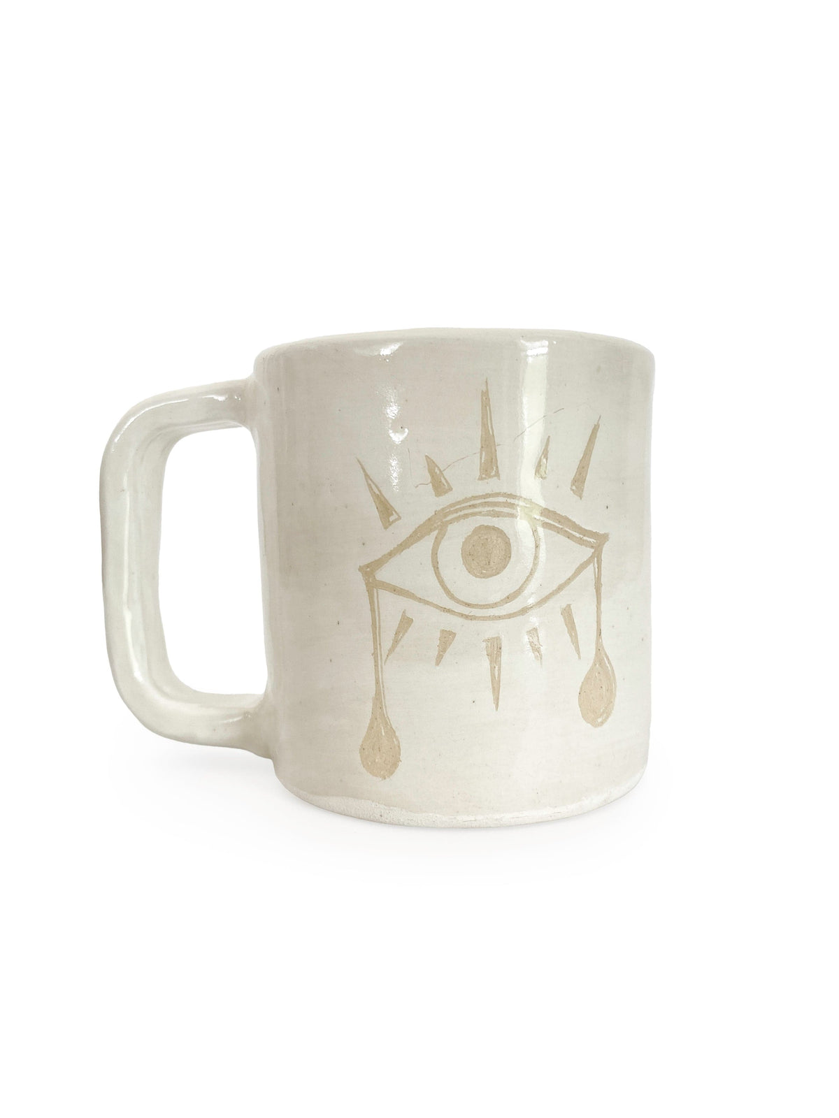 Keven Craft Rituals LLC Pottery White Moon, Weeping Eye, Mugwort, and Poppy Mug, 10 oz