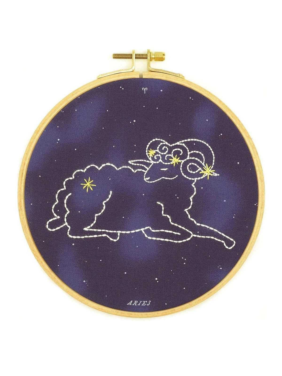 Kiriki Press Embroidery Kit 6" Beginner "Aries" Zodiac Embroidery Kit