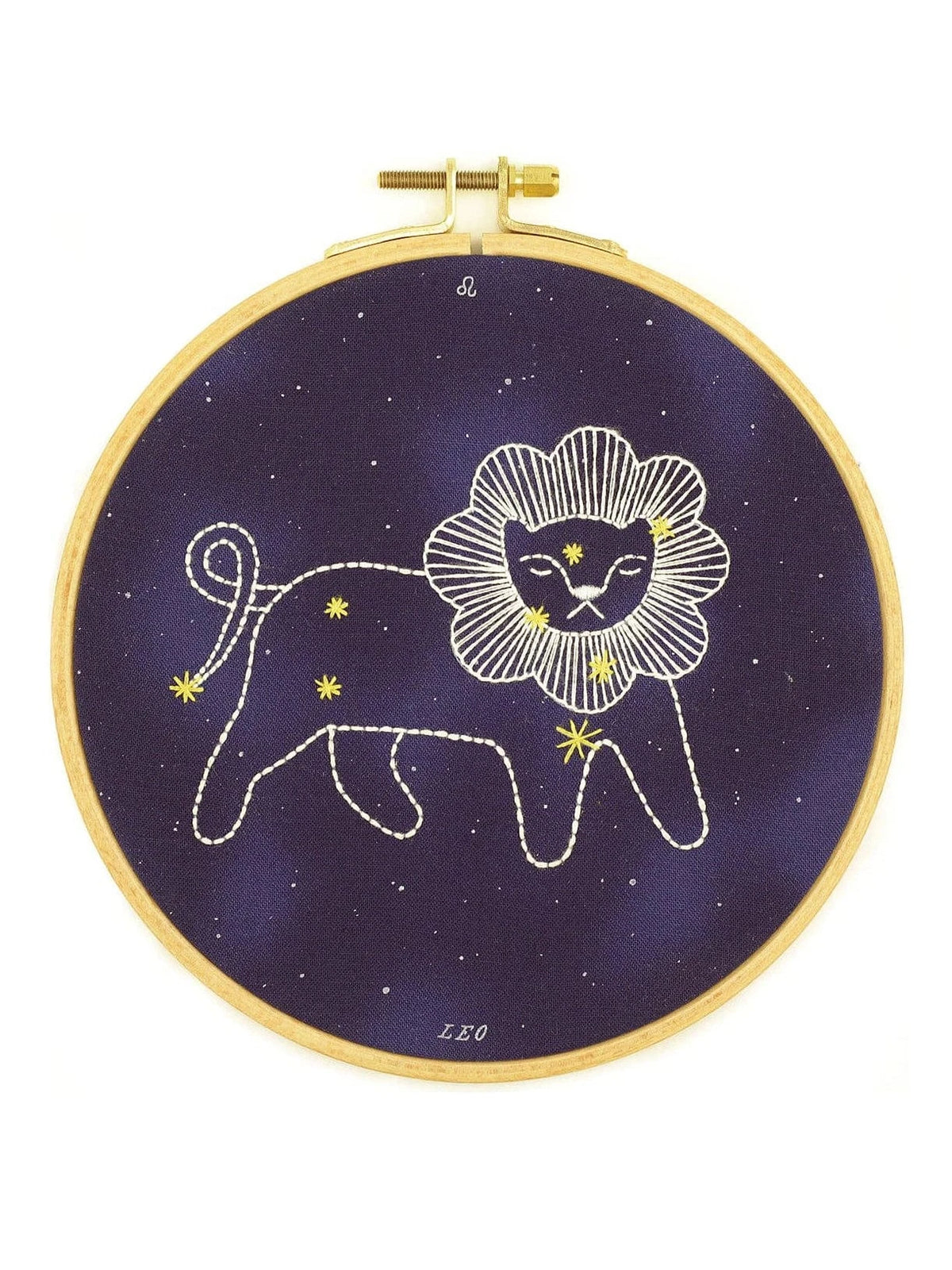 Kiriki Press Embroidery Kit 6" Beginner "Leo" Zodiac Embroidery Kit