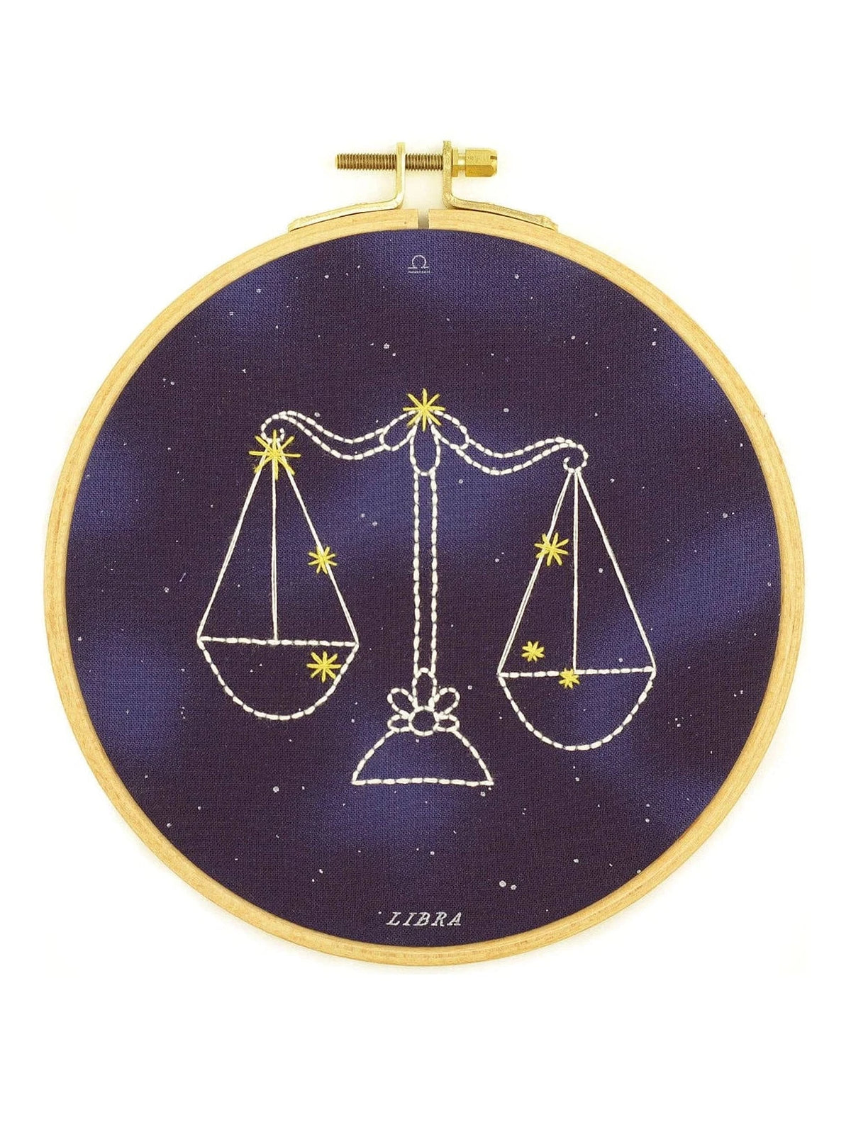 Kiriki Press Embroidery Kit 6" Beginner "Libra" Zodiac Embroidery Kit
