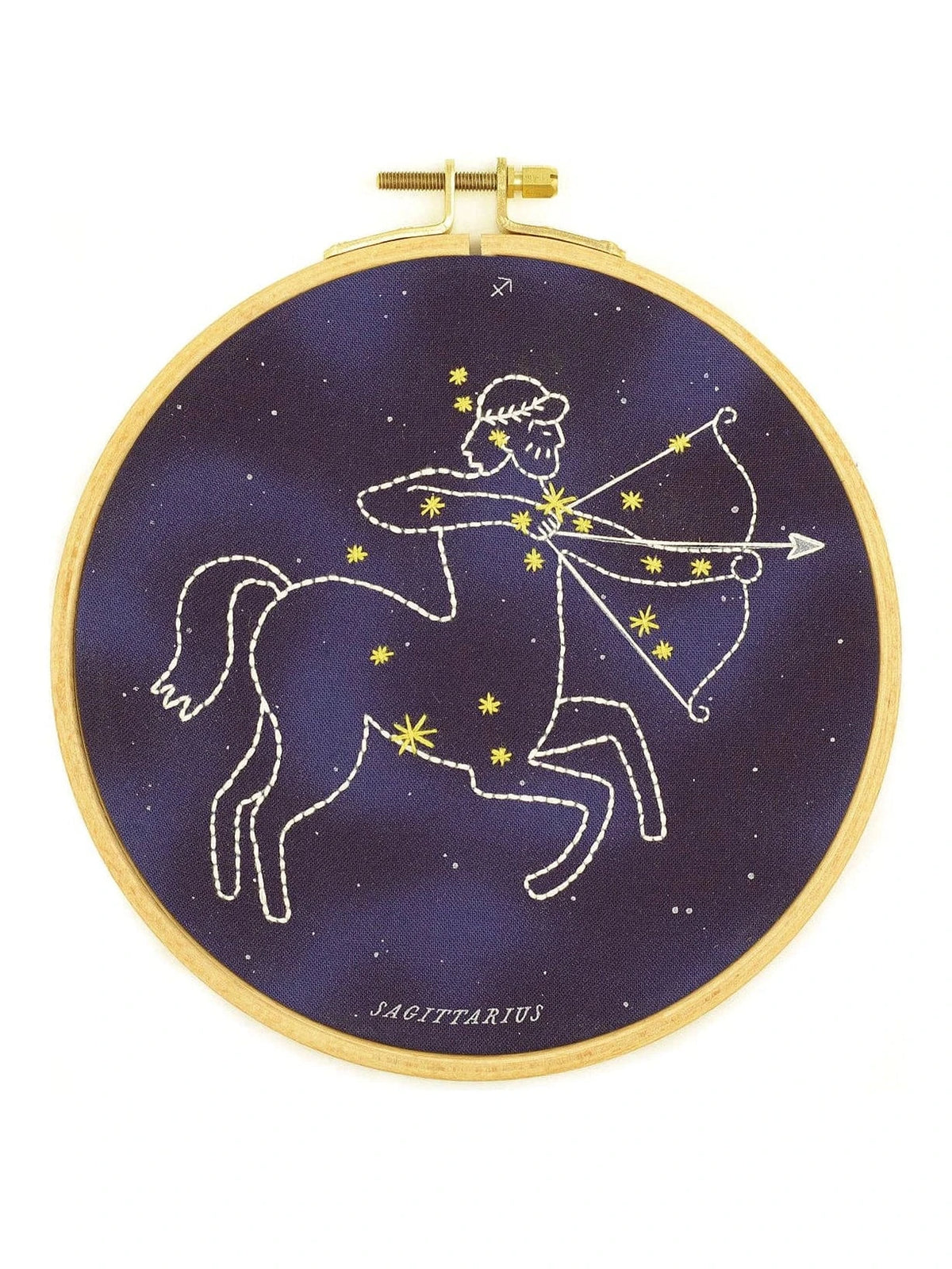 Kiriki Press Embroidery Kit 6" Beginner "Sagittarius" Zodiac Embroidery Kit