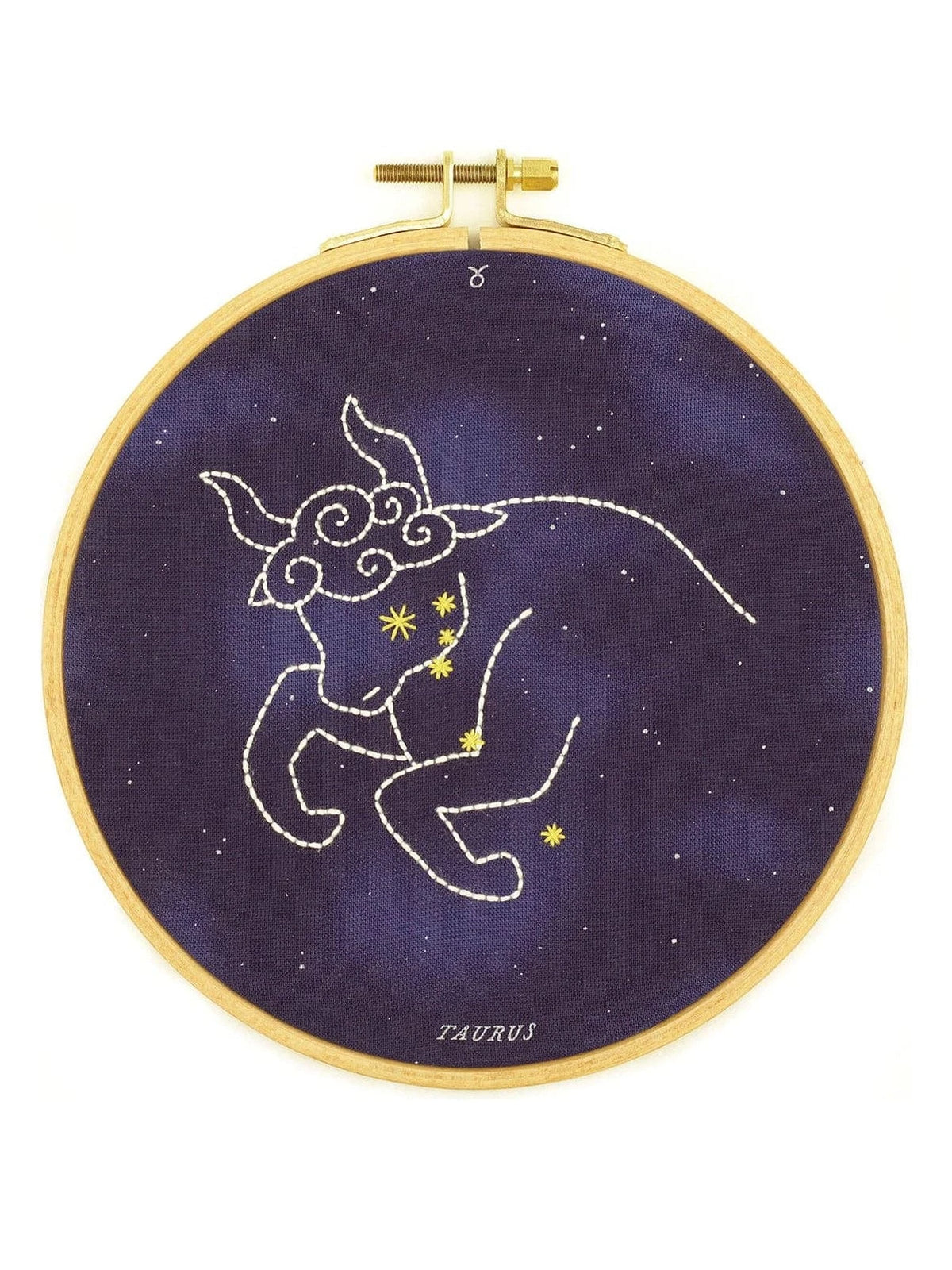 Kiriki Press Embroidery Kit 6" Beginner "Taurus" Zodiac Embroidery Kit