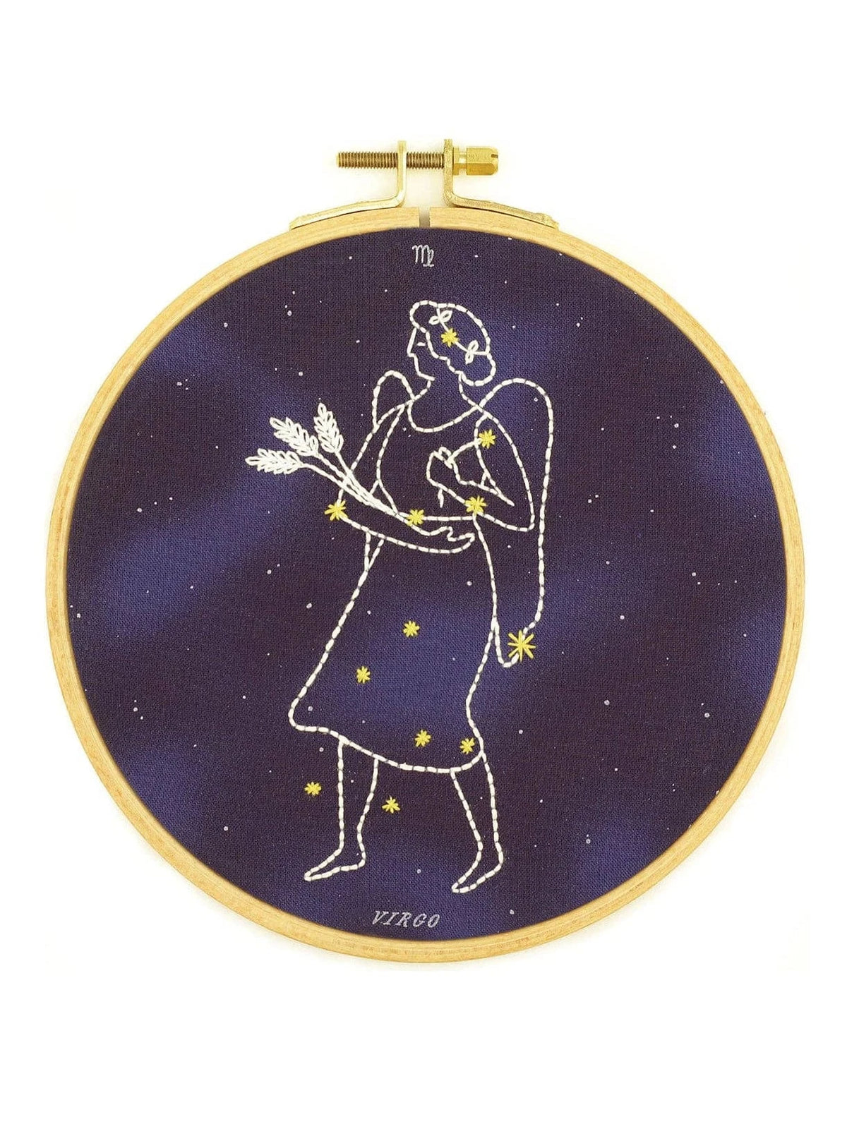 Kiriki Press Embroidery Kit 6" Beginner "Virgo" Zodiac Embroidery Kit