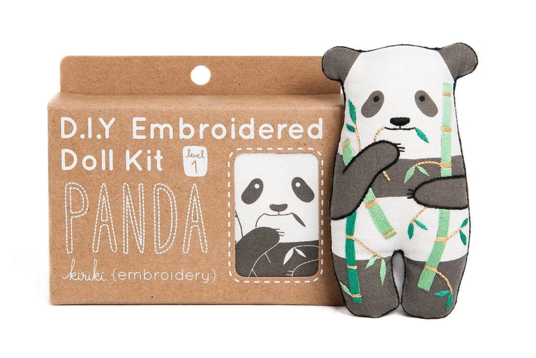 Kiriki Press Embroidery Kit Beginner "Panda" Embroidery Doll Kit