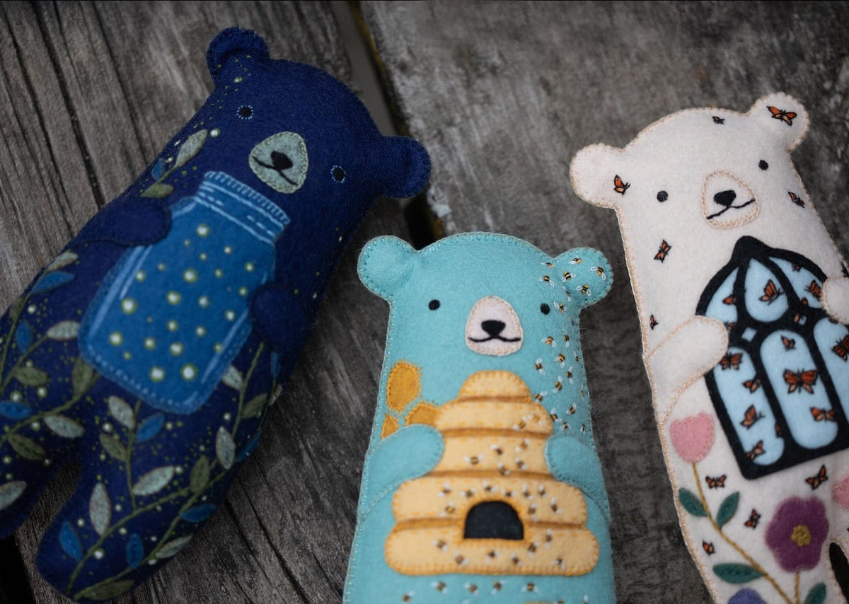 Kiriki Press Embroidery Kit *Limited December Pre-Order* Glowbear Embroidery & Felt Doll Kit