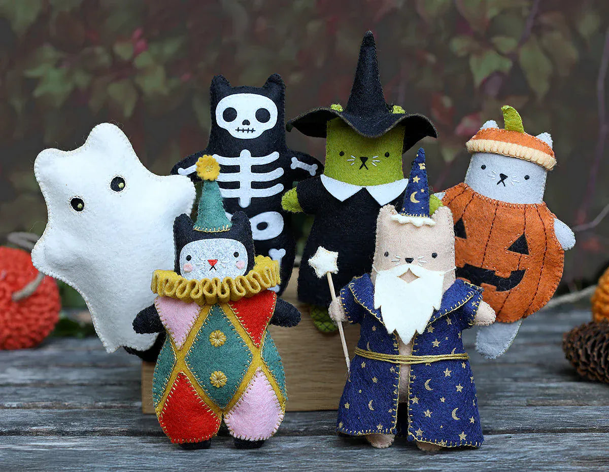 Kiriki Press Embroidery Kit *Limited December Pre-Order* Pumpkin Cat Embroidery & Felt Doll Kit