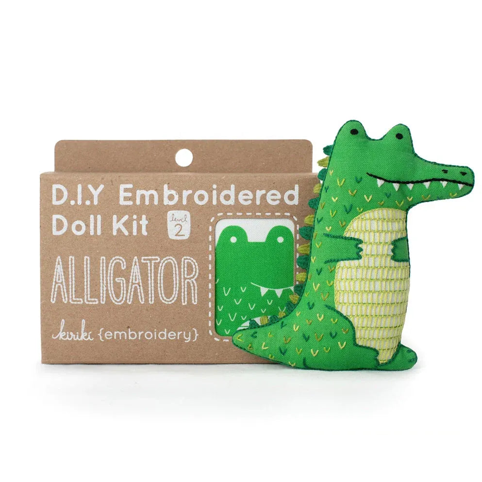 Kiriki Press Embroidery Kit *Pre-Order* Beginner "Alligator" Embroidery Doll Kit