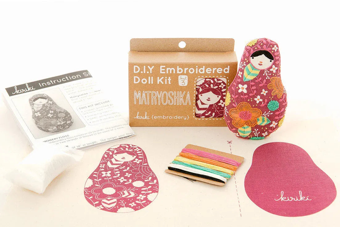 Kiriki Press Embroidery Kit *Pre-Order* "Matryoshka" Embroidery Doll Kit
