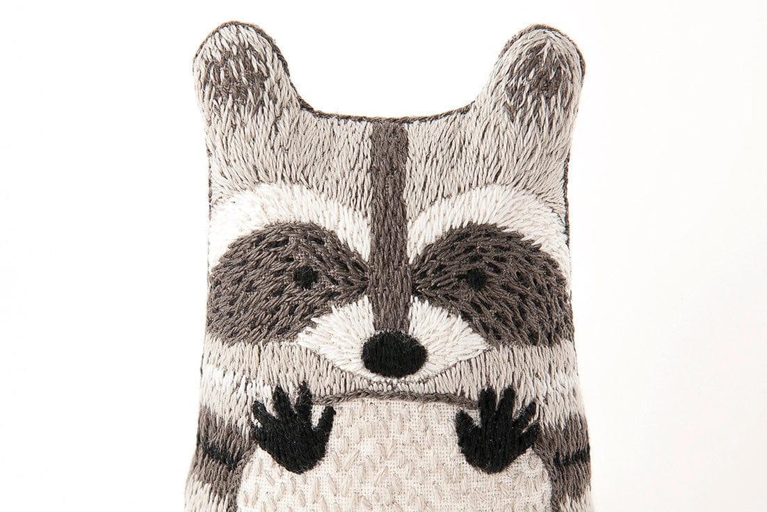 Kiriki Press Embroidery Kit "Raccoon" Embroidery Doll - FULL Starter Kit