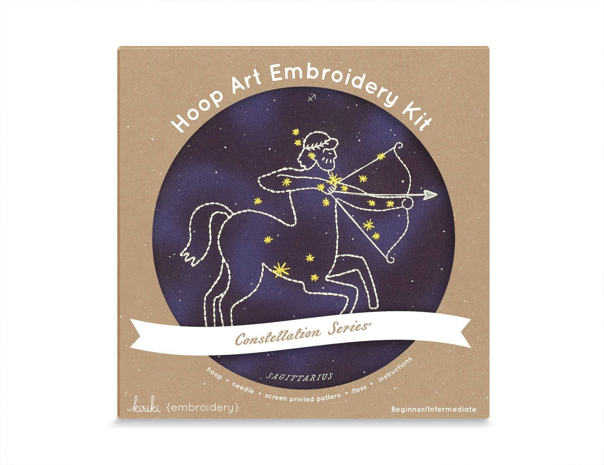 Kiriki Press Embroidery Kit 6" Beginner "Sagittarius" Zodiac Embroidery Kit