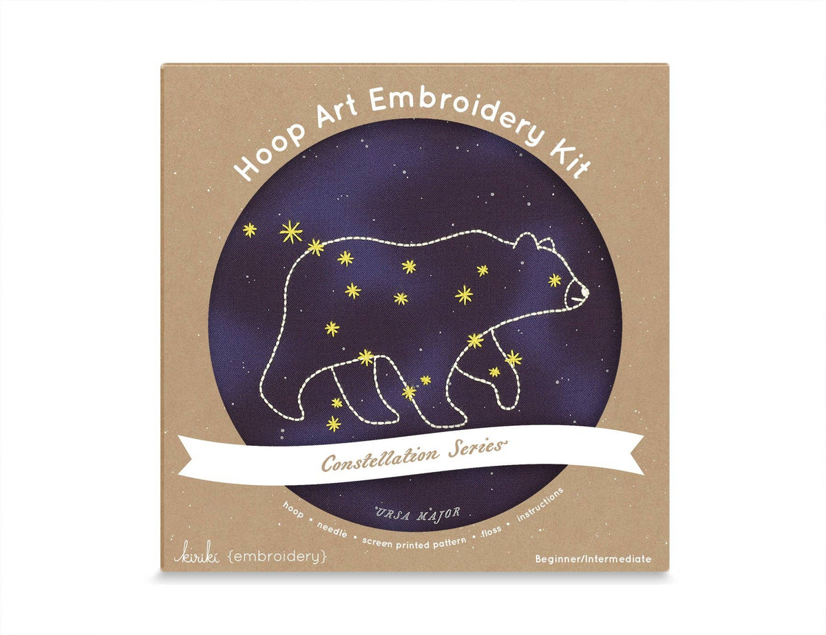Kiriki Press Embroidery Kit 6" Beginner "Ursa Major" Constellation Embroidery Kit