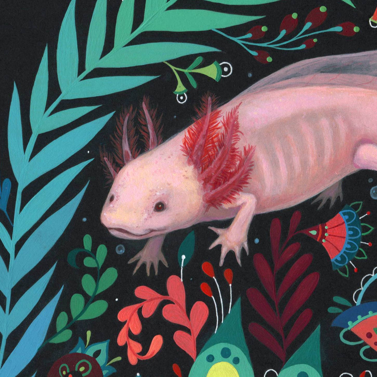 Kiwi Mango Tangerine Folk Art Print, multiple sizes - Shop at Persephone's Hearth