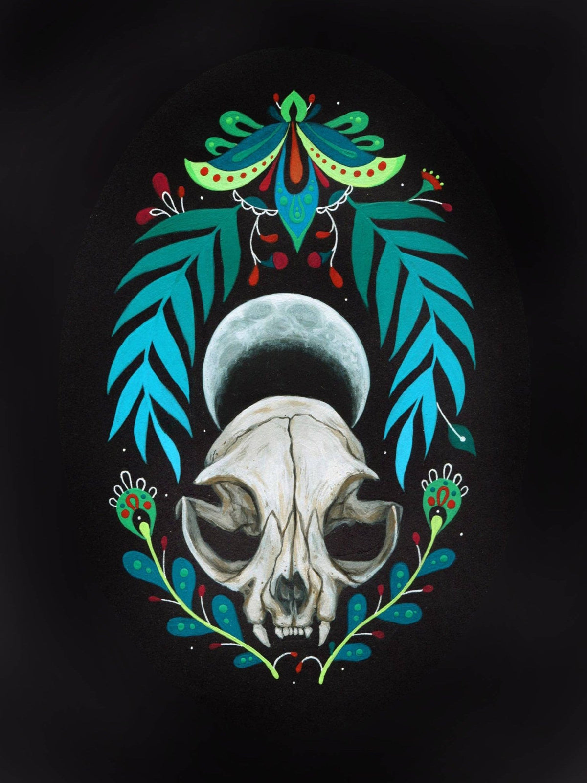 "La Luna" Folk Art Print, 7" x 5" - Shop at Persephone's Hearth