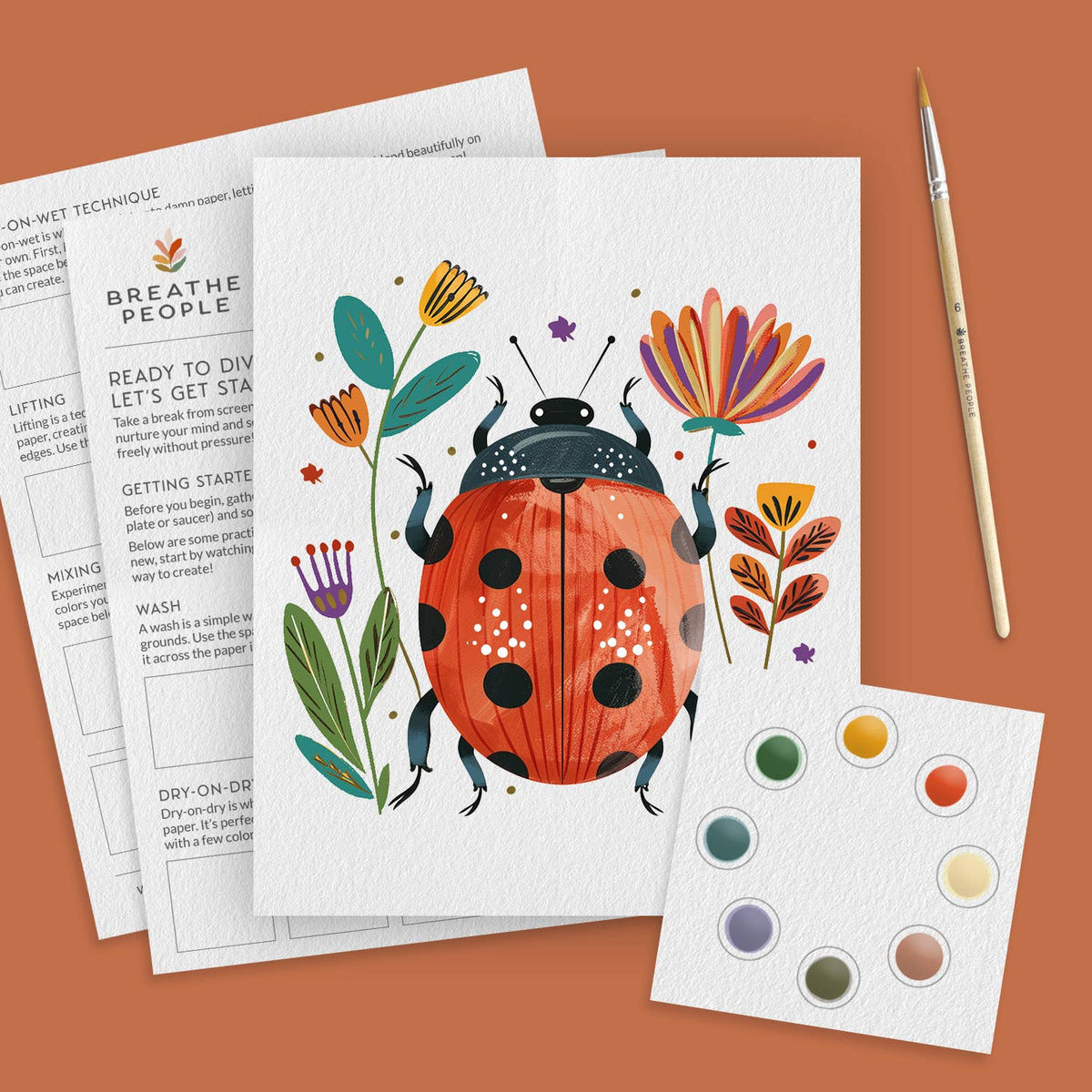 "Ladybug" All - In - One Beginner Watercolor Kit - Shop at Persephone's Hearth