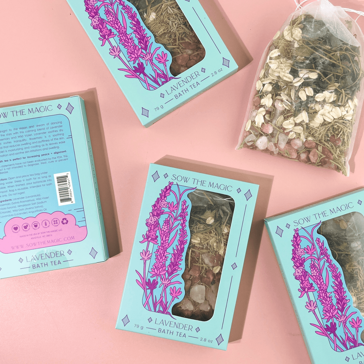 Lavender Lovers Tarot Botanical Bath Tea Box - Shop at Persephone's Hearth
