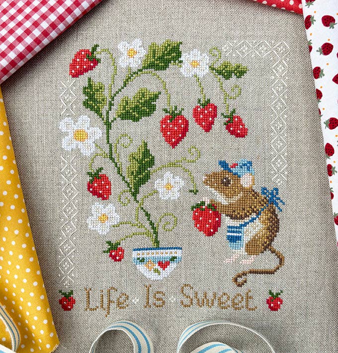 Life Is Sweet Cross Stitch Kit (Hoop not included) - Shop at Persephone's Hearth