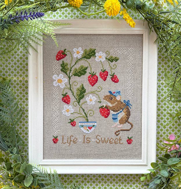 Life Is Sweet Cross Stitch Kit (Hoop not included) - Shop at Persephone's Hearth