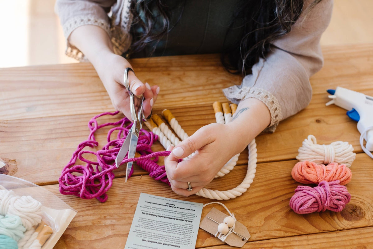 Light Mocha DIY Rainbow Beginner Macrame Kit - Shop at Persephone's Hearth
